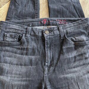 Seven For All Mankind, Black Distressed Jeans, The High Waist Skinny, Size 30